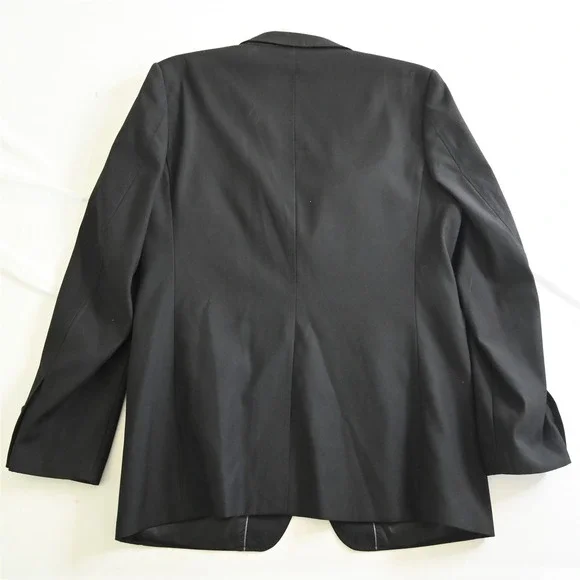 Mosaique 42R 34x28 Black Extra Slim Super 200s Wool Mens Jacket Pants Suit